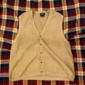 Eddie Bauer Vintage 90s/2000s Tan Cardigan Vest